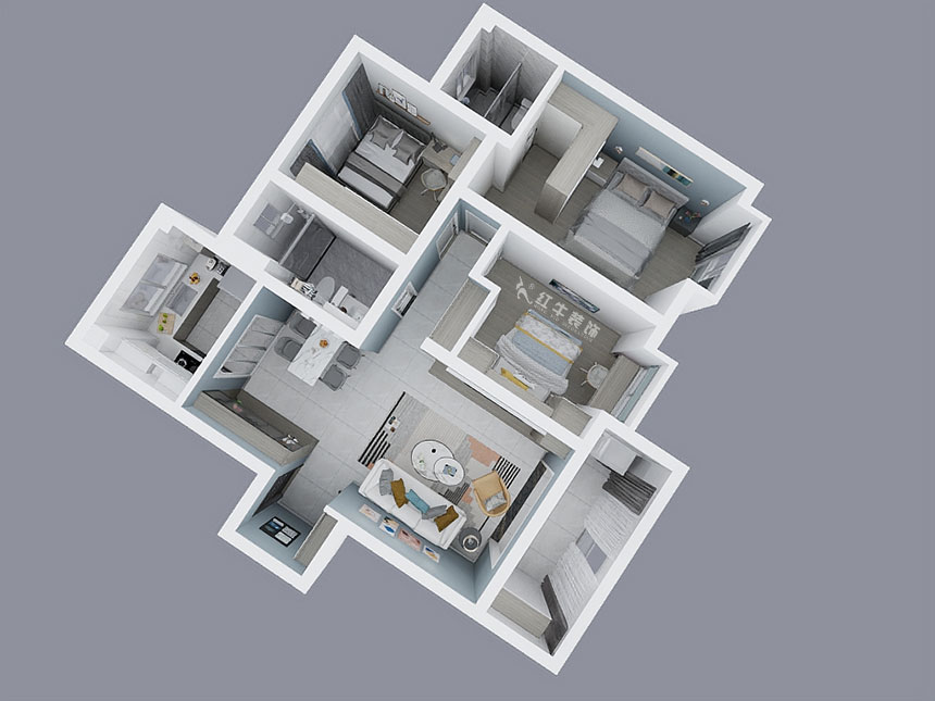 陆利民｜印悦府6-2201-110㎡-现代风格｜3室2厅2卫｜新房装修｜成品家￥157000｜全包15